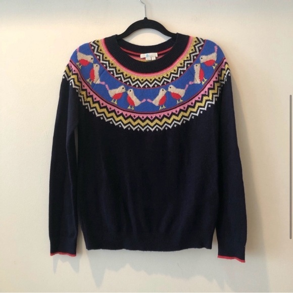 Boden Bird Themed Faire Isle Sweater - Picture 3 of 5